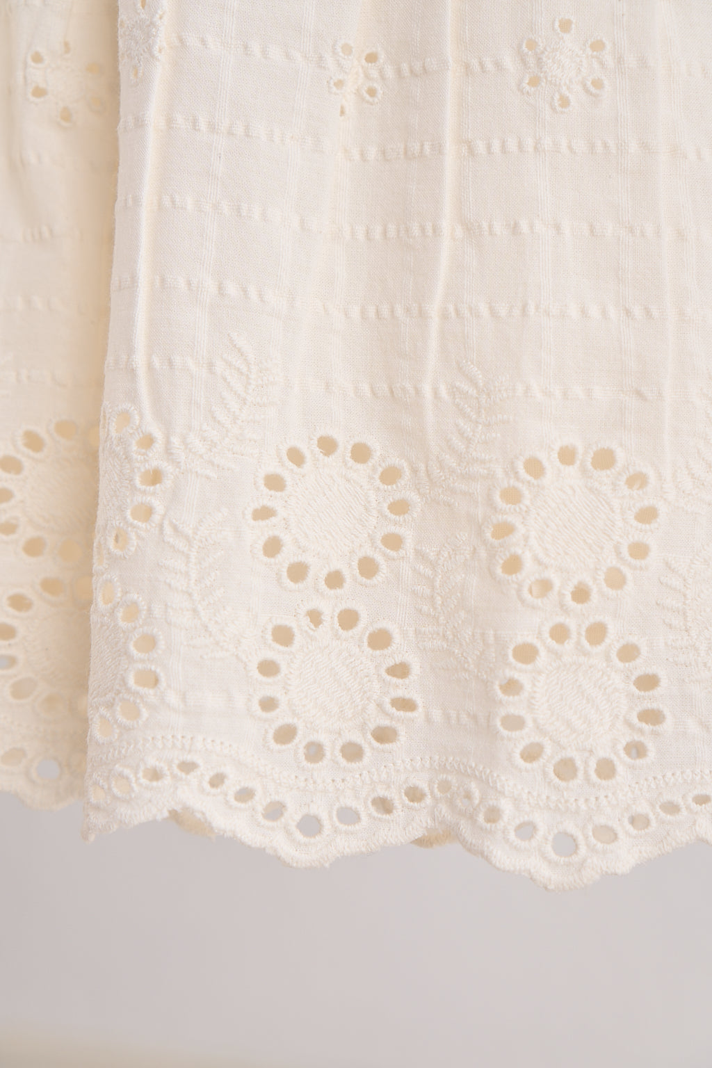 Girls White Hand Embroidered Lace Dress