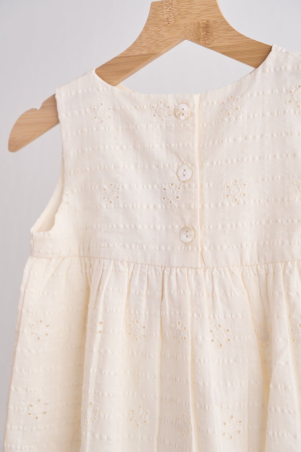 Girls White Hand Embroidered Lace Dress