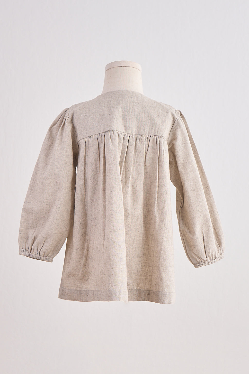 Girls Floral Embroidered Linen Dress