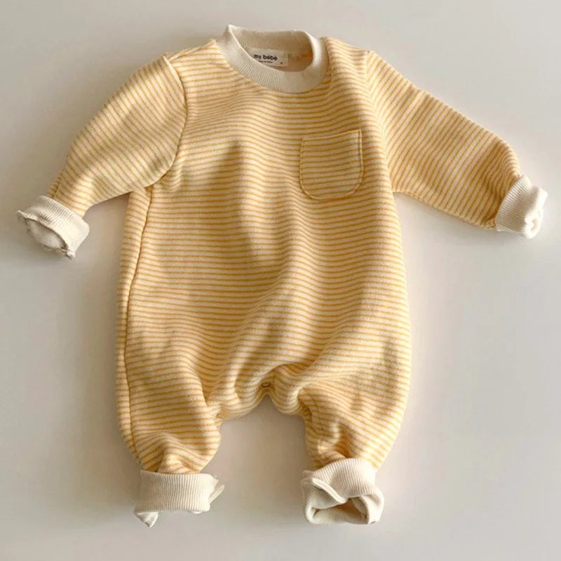 Fall Soft Striped Jumpsuit, Unisex