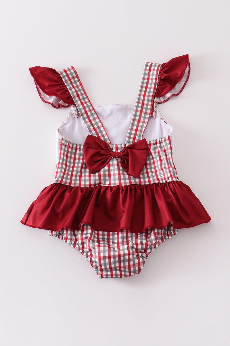 Girls Embroidered Alabama Elephant One-Piece Swimsuit