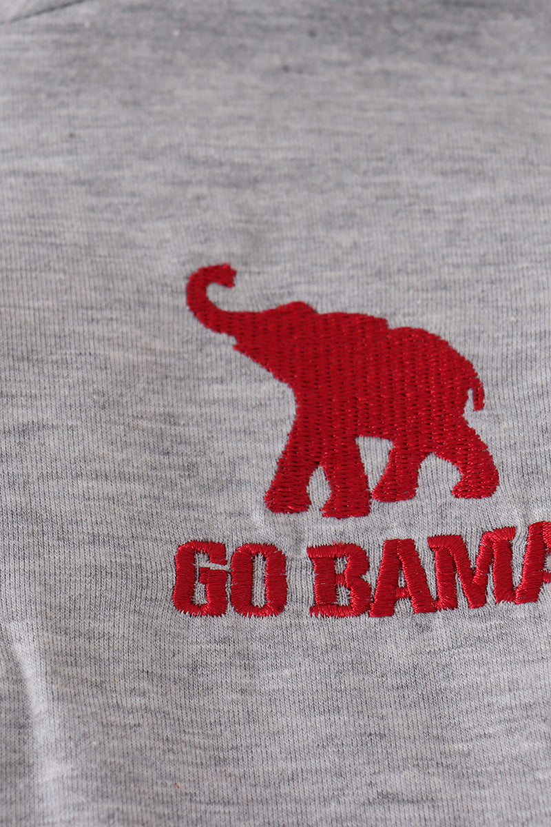 Boys Alabama Embroidered Gingham Pullover & Pants Set