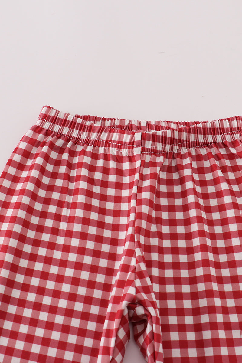 Boys Go Bama Embroidered Gingham Pants Set
