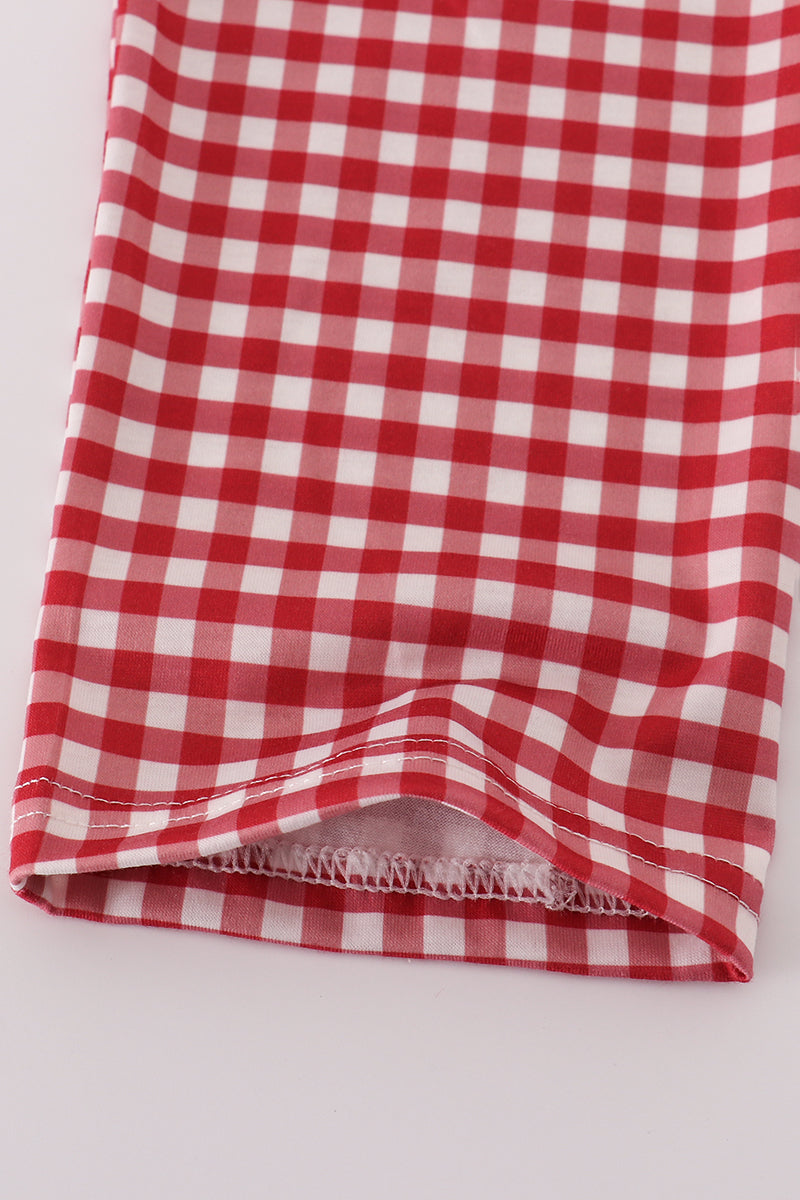 Boys Go Bama Embroidered Gingham Pants Set
