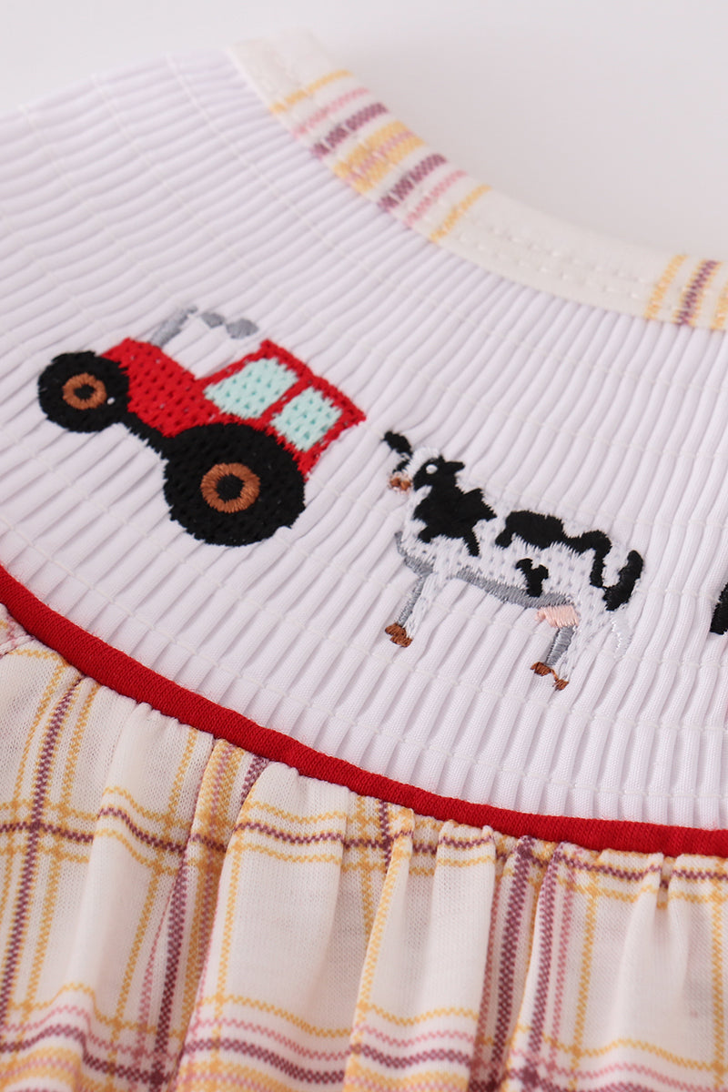 Girls Smocked Farm Animal Set