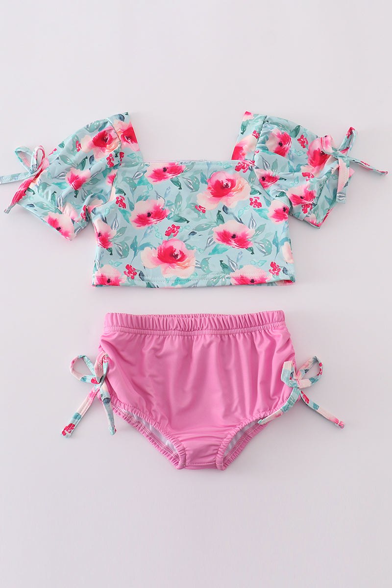 Girls Rose Garden Print 2pc Swimsuit