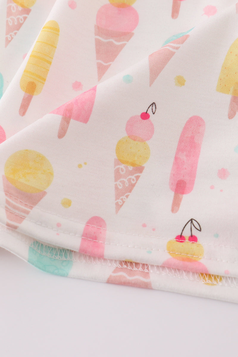 Girls Mint Ice Cream Embroidered Dress