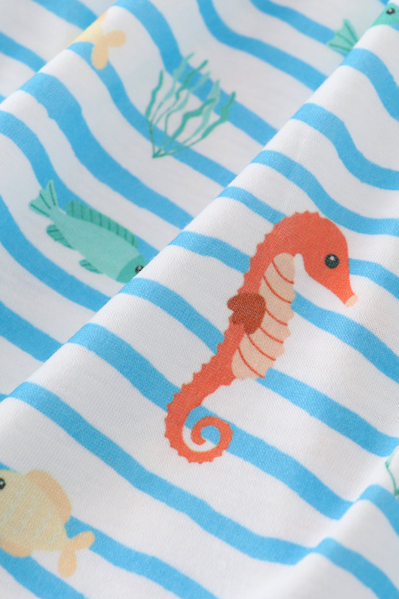 Girls Ocean Creature Embroidered Dress