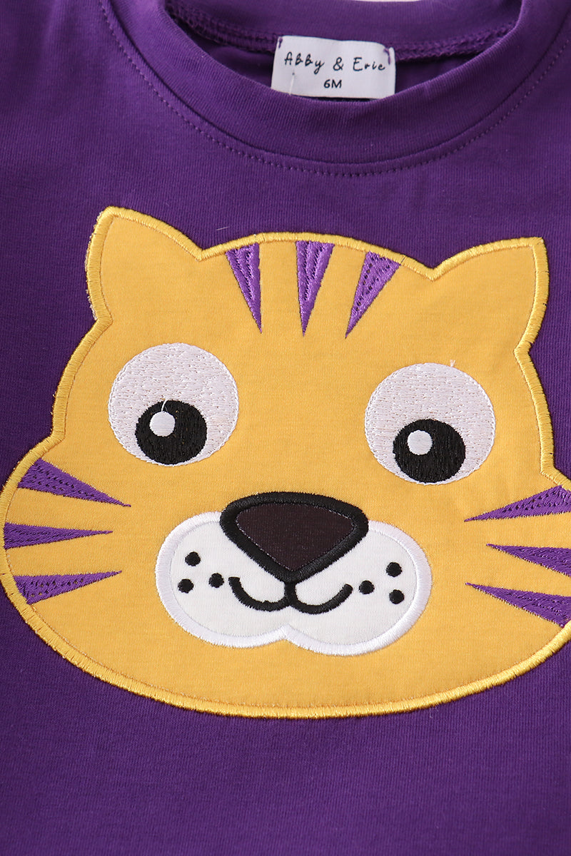 Plaid LSU Appliqué Bloomer Set, Unisex