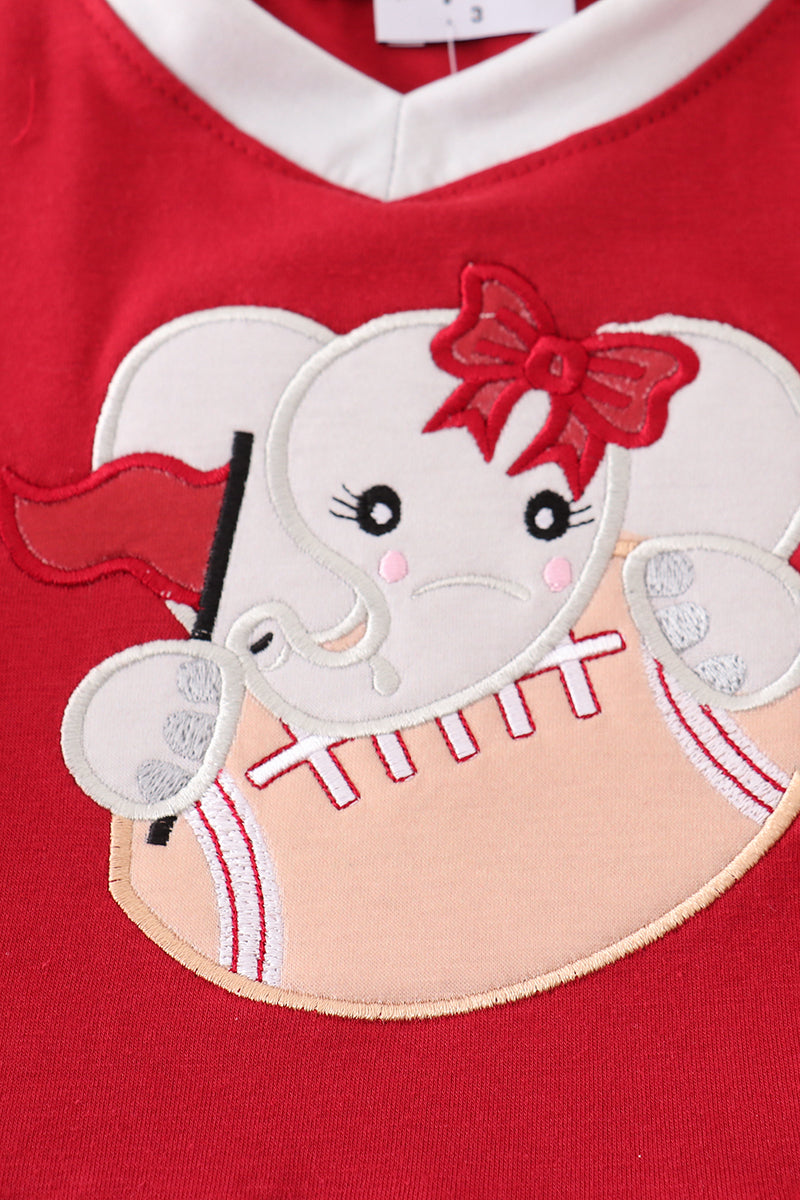 Girls Alabama Elephant Football Appliqué Dress