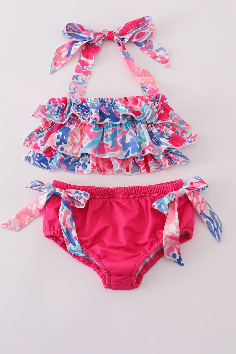 Girls Pink Paradise Reef Print 2pc Swimsuit