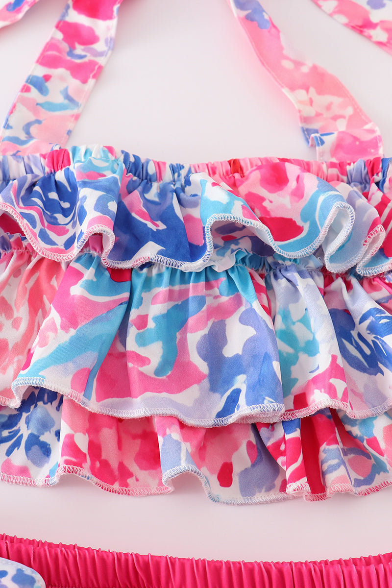 Girls Pink Paradise Reef Print 2pc Swimsuit