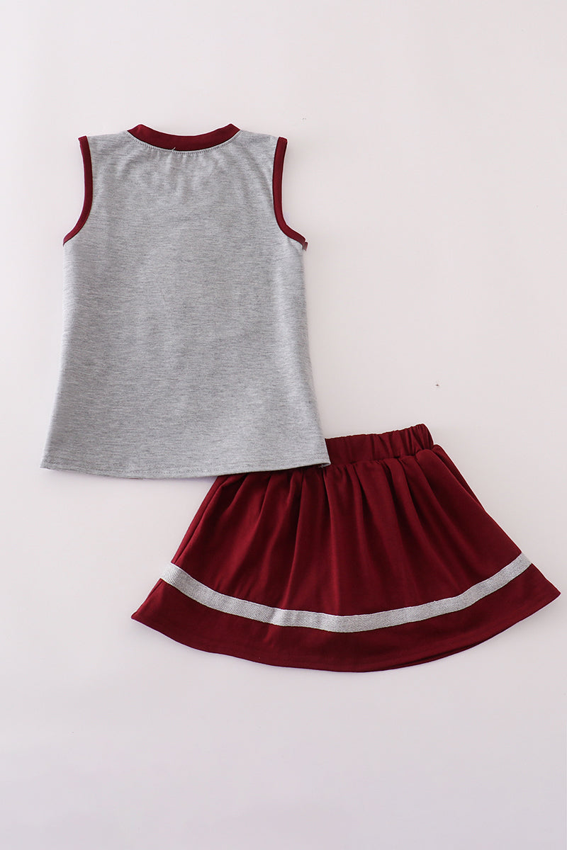 Girls Mississippi State Embroidered Skorts Cheer Set