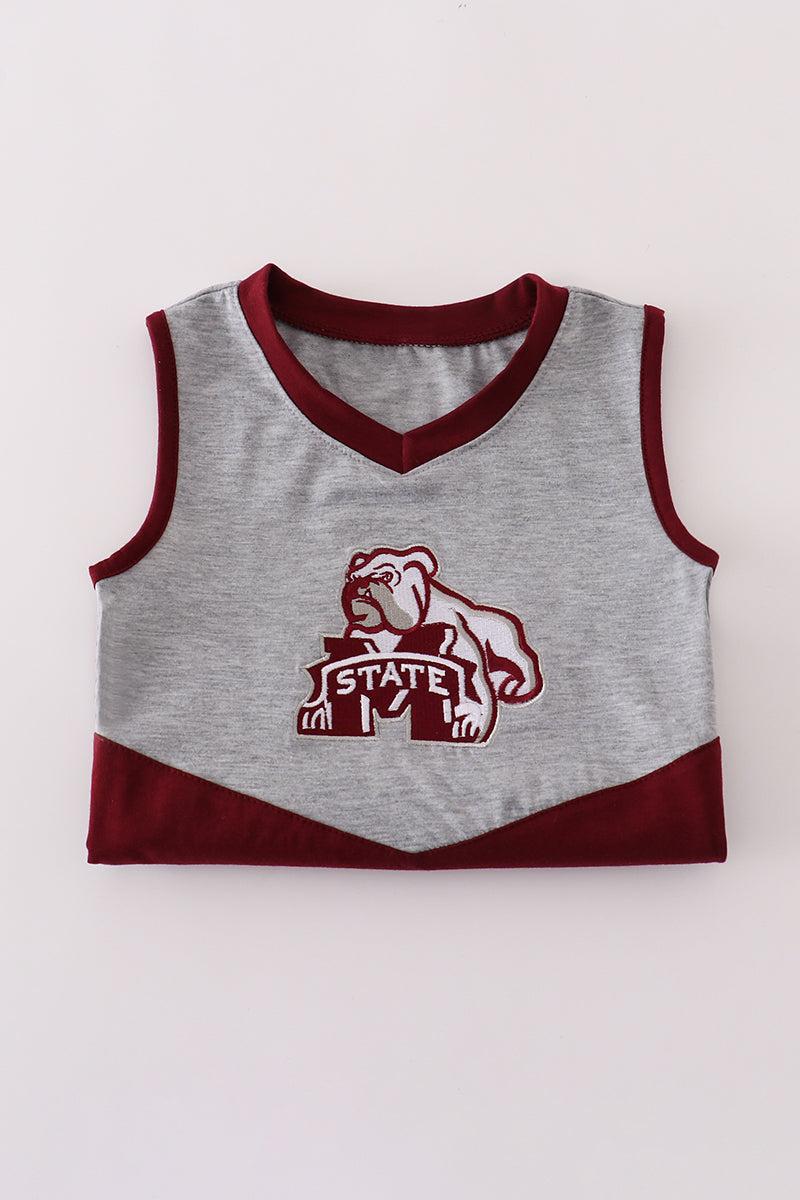 Girls Mississippi State Embroidered Skorts Cheer Set
