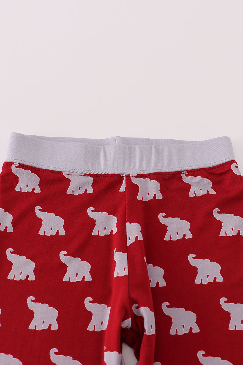 Boys Alabama Elephant Print Bamboo Pajamas Set