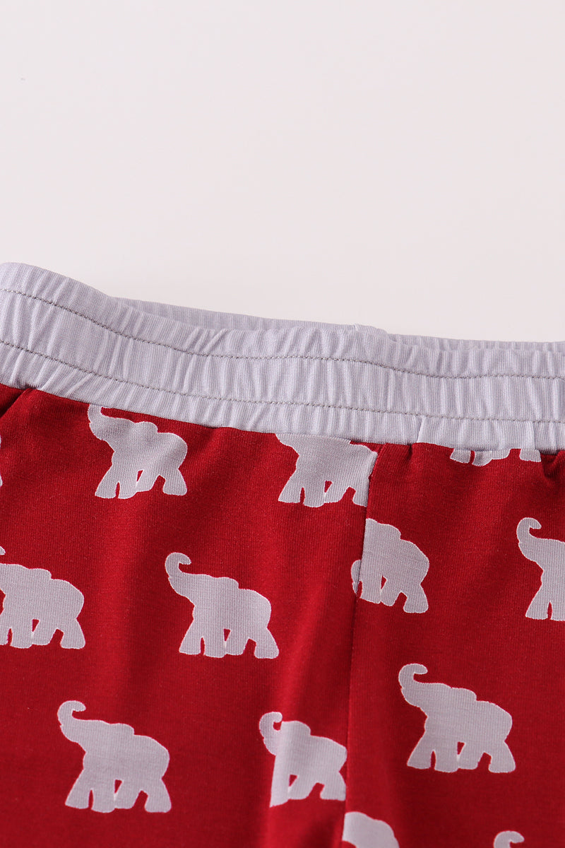 Girls Alabama Elephant Print Bamboo Pajamas Set