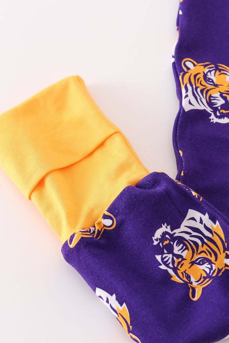 Girls LSU Tigers Bamboo Ruffle Pajamas