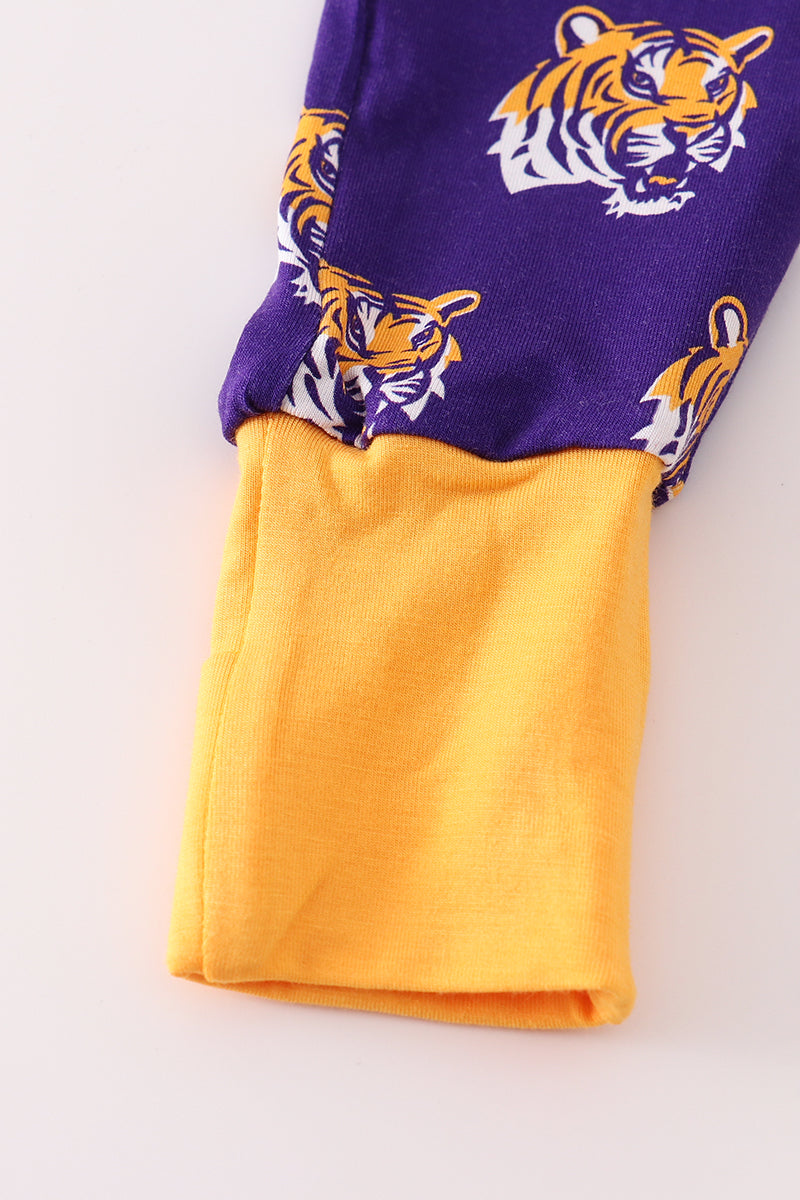 Girls LSU Tigers Bamboo Ruffle Pajamas