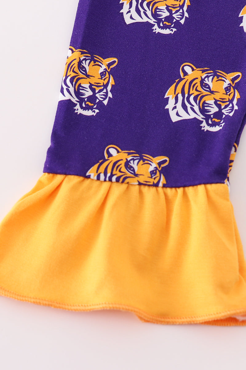 Girls LSU Tigers Bamboo Ruffle Pajamas Set