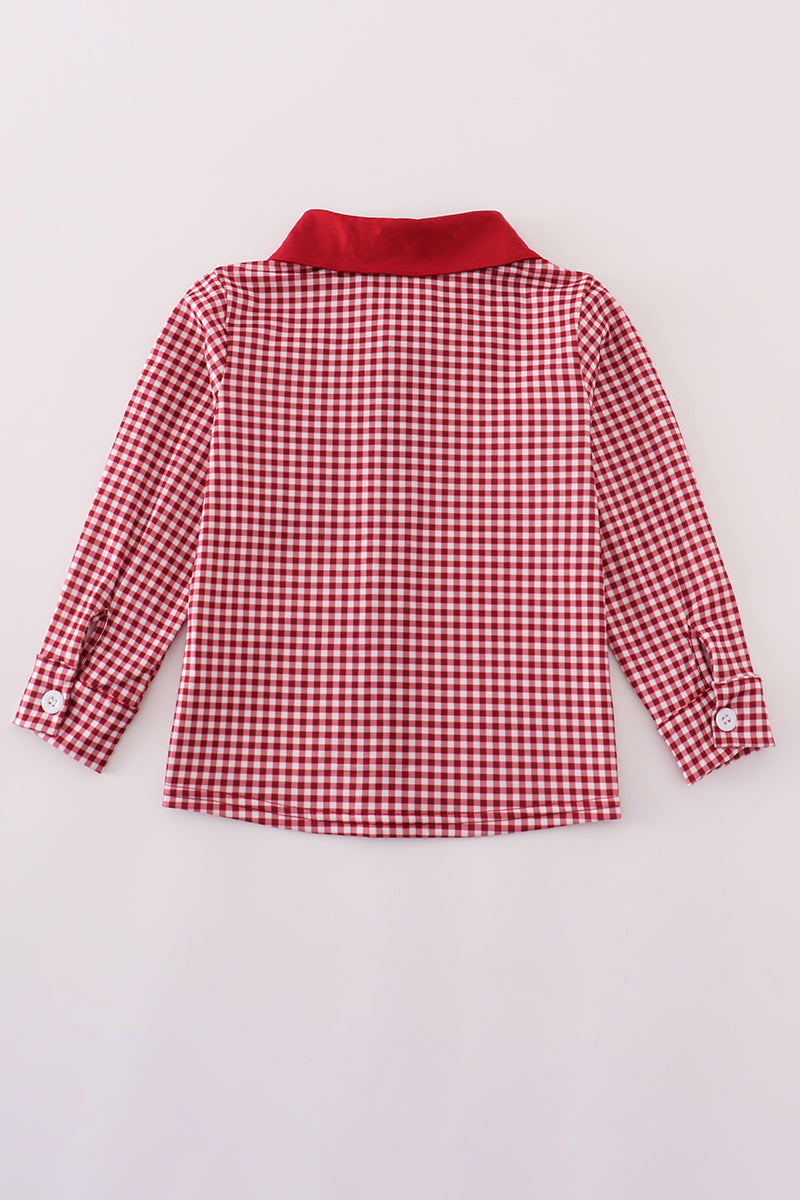 Boys Alabama Elephant Embroidery Button Down Shirt