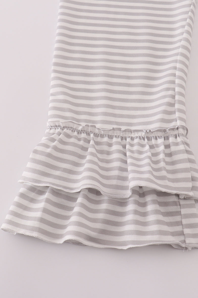 Girls Alabama Elephant Appliqué Stripe Pants Set