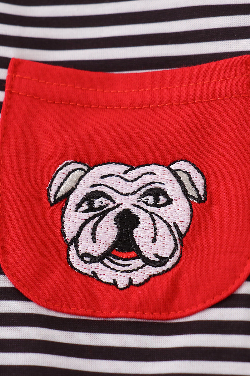 Boys Georgia Bulldogs Embroidered Long Sleeved Top