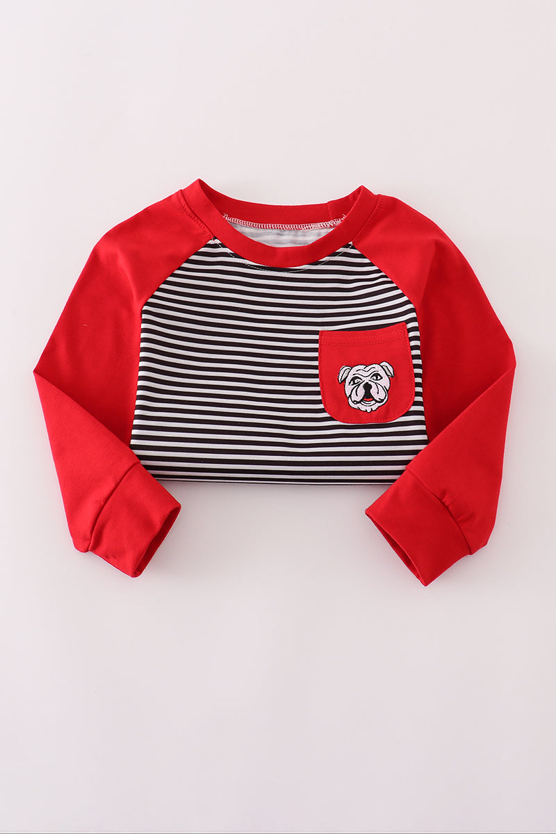 Boys Georgia Bulldogs Embroidered Long Sleeved Top