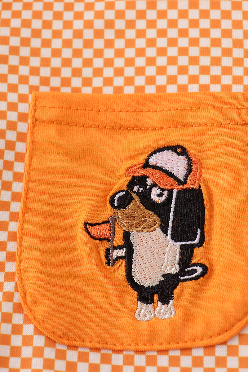 Boys Checkered Tennessee Vols Appliqué Button Down Shirt