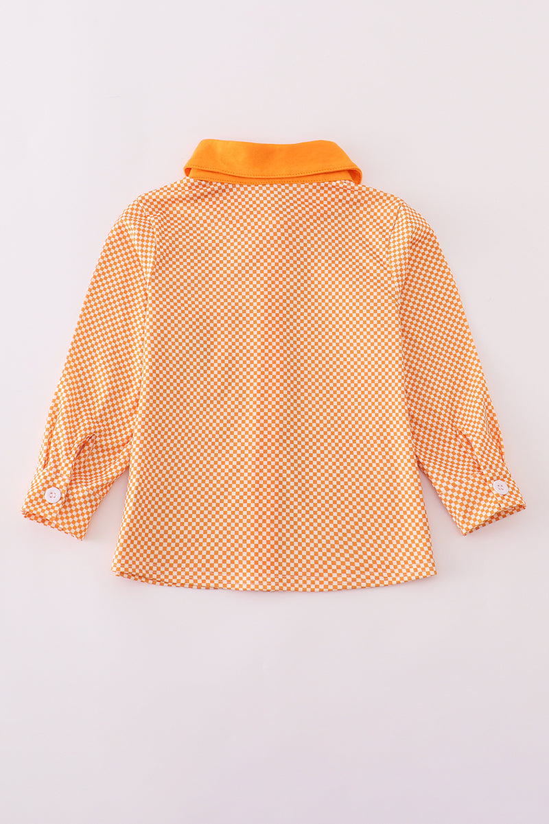 Boys Checkered Tennessee Vols Appliqué Button Down Shirt