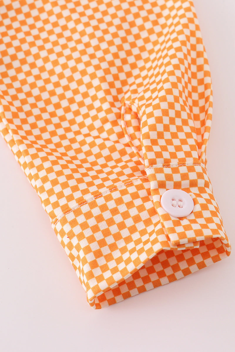 Boys Checkered Tennessee Vols Appliqué Button Down Shirt