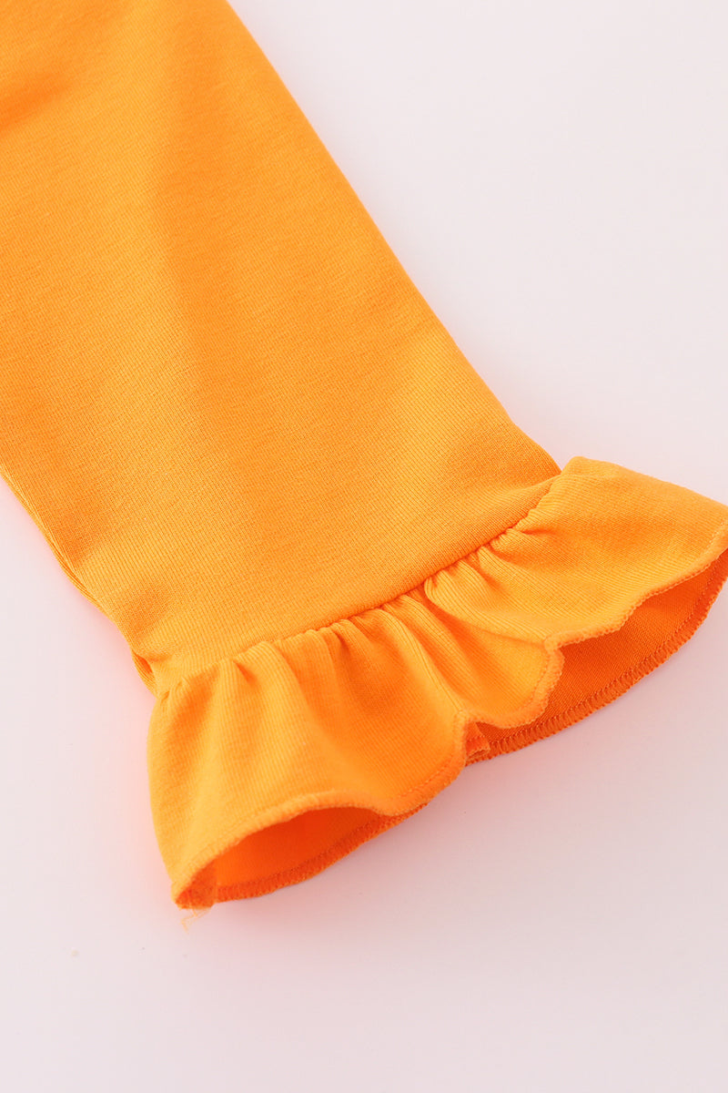 Girls Orange Tennessee Vols Appliqué Ruffle Pants Set