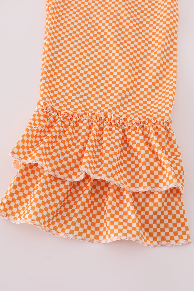Girls Orange Tennessee Vols Appliqué Ruffle Pants Set