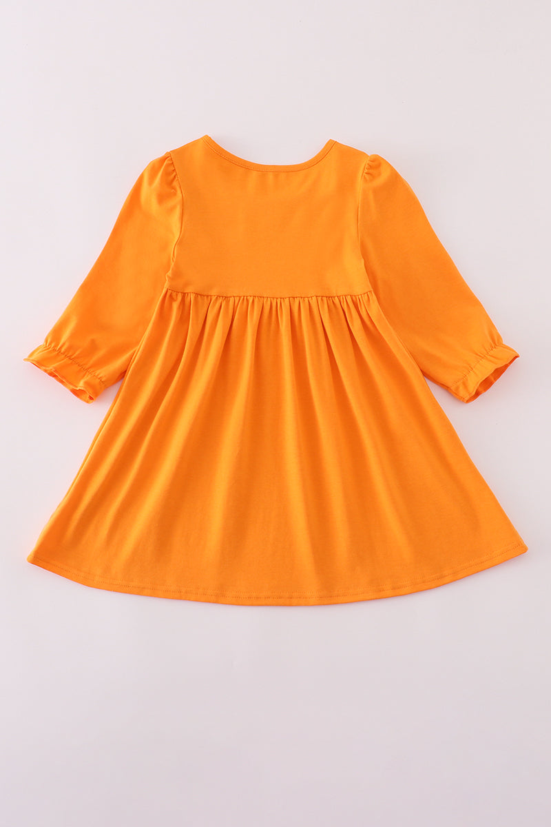 Girls Orange Tennessee Vols Embroidered Ruffle Dress