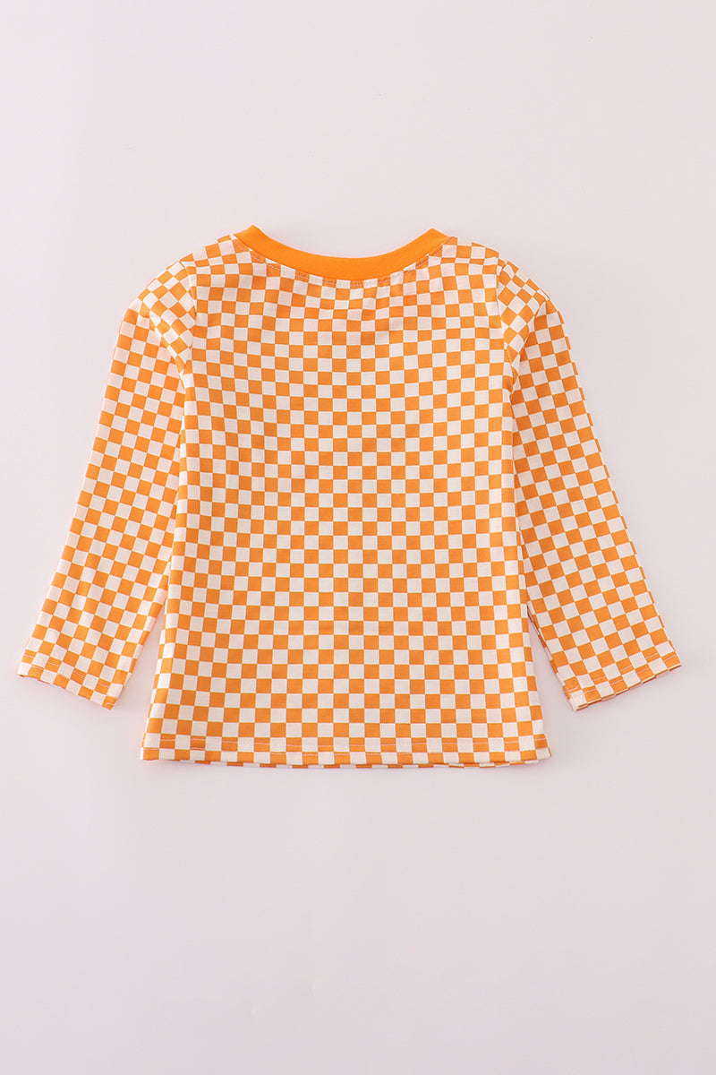 Boys Checkered Tennessee Vols Embroidered Pocket Tee