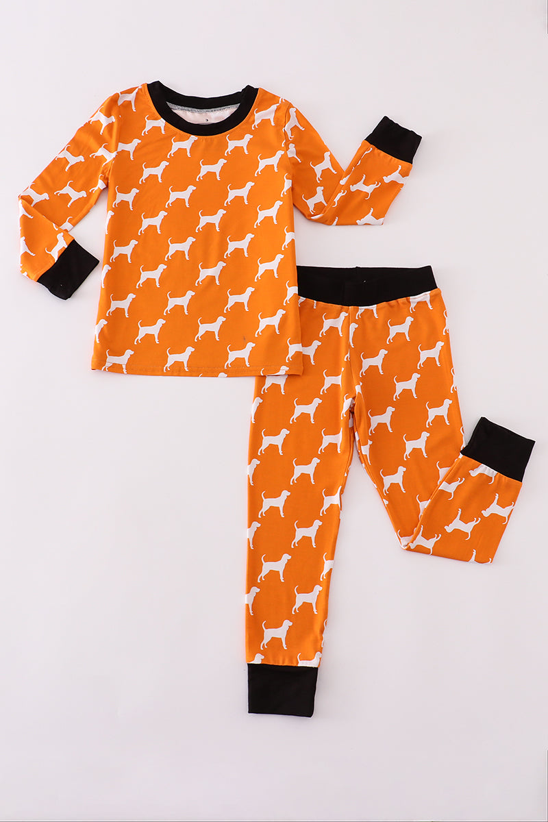 Boys Orange Tennessee Bamboo Pajamas Set