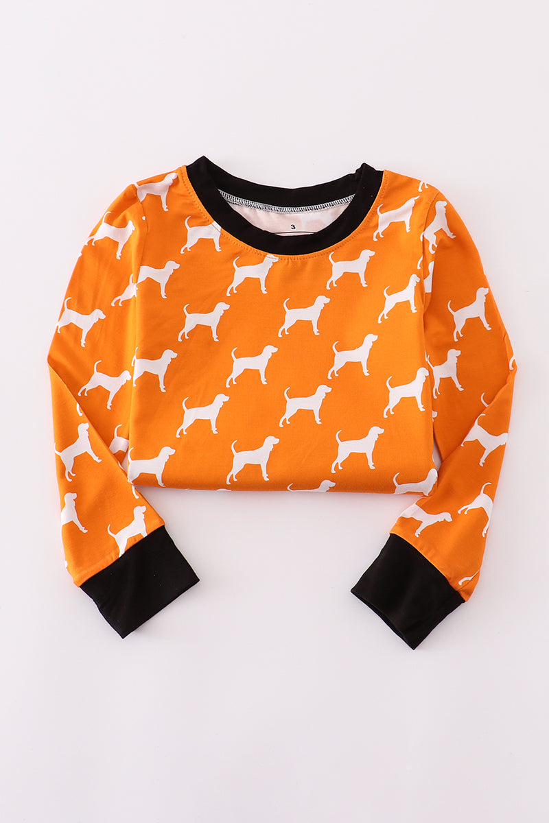 Boys Orange Tennessee Bamboo Pajamas Set