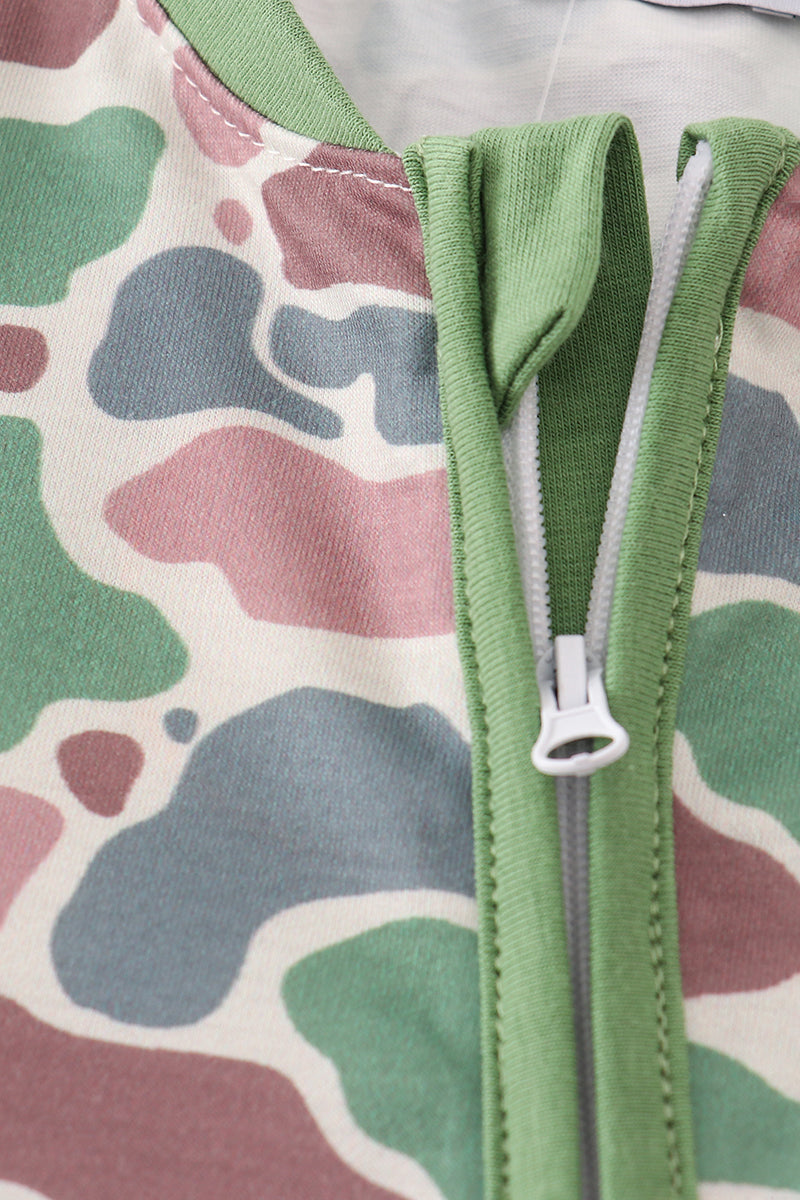Boys Camouflage Print Romper