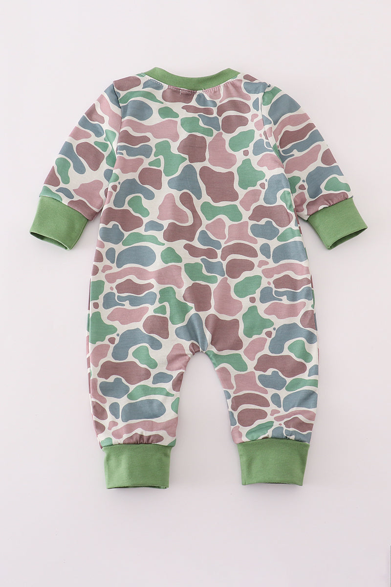 Boys Camouflage Print Romper