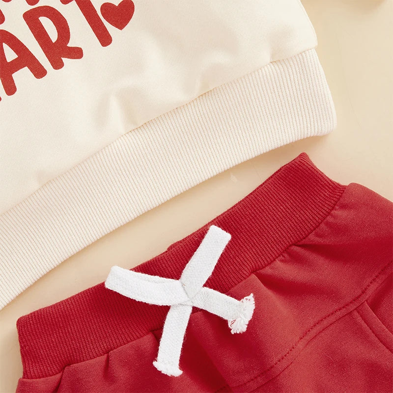 Boys "Stole Mommy's Heart" Print Sweatshirt Pant Set