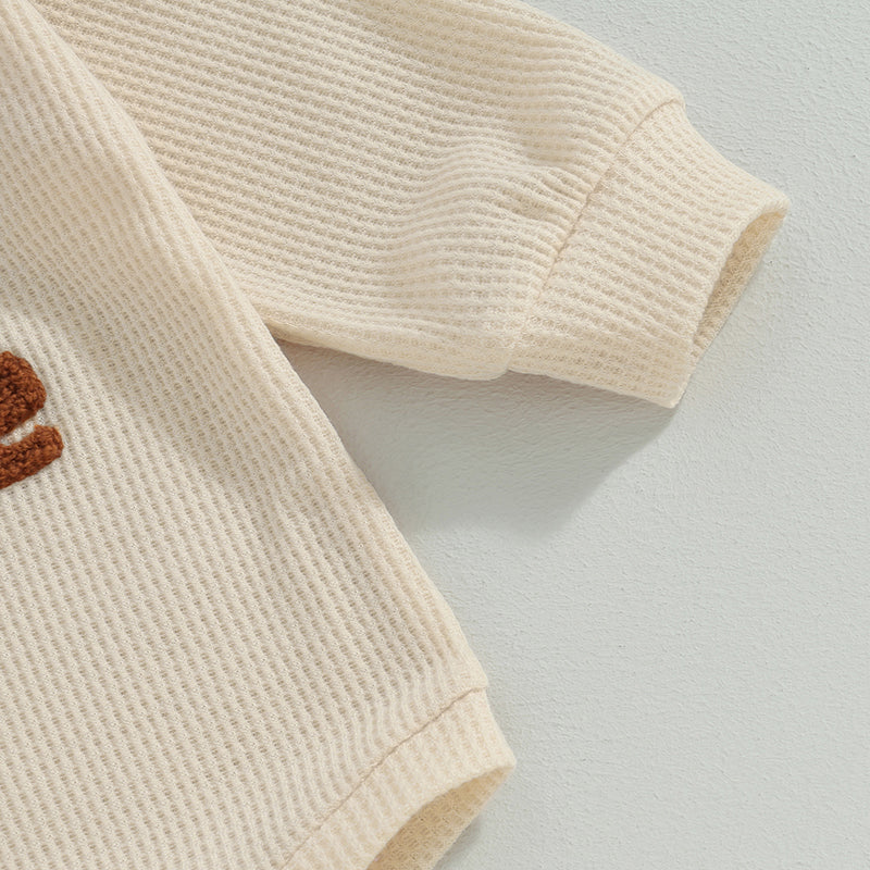 Hey Cutie Embroidered Waffle Knit Bubble, Unisex