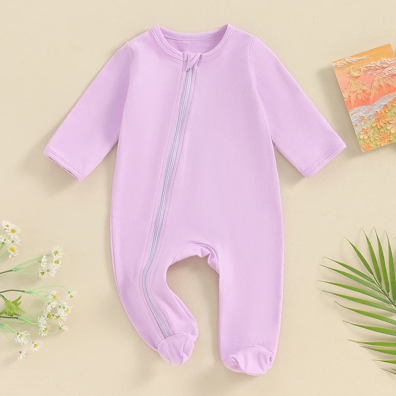 Baby Pastel Zip Footie Pajamas, Unisex