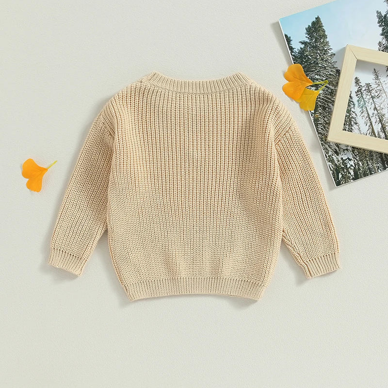 Girls Flower Knit Sweater