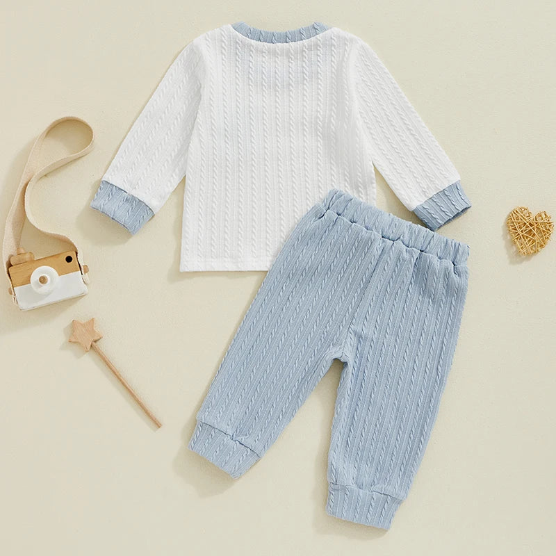 Boys Detail Knit Pocket Shirt Pant Set