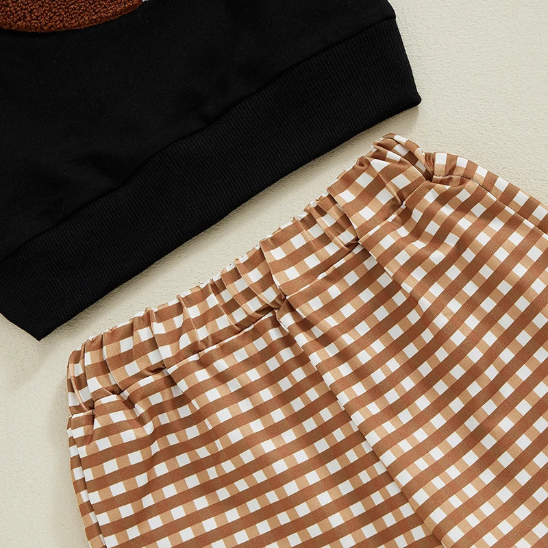 Long Sleeve Football Sweatshirt/Checkered Pants