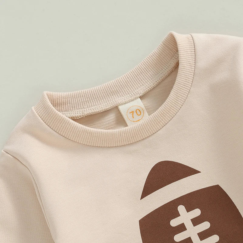 Football Knee Print Sweatshirt Pant Set, Unisex