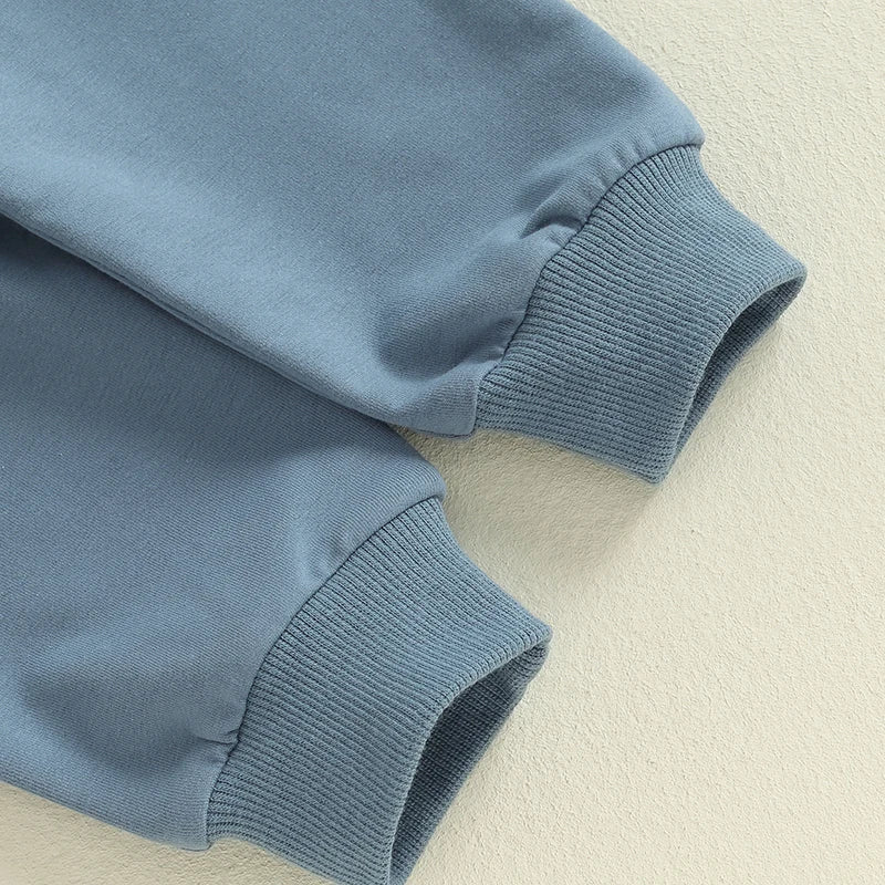 Boys Steal Your Snacks Color Contrast Sweatshirt Pant Set