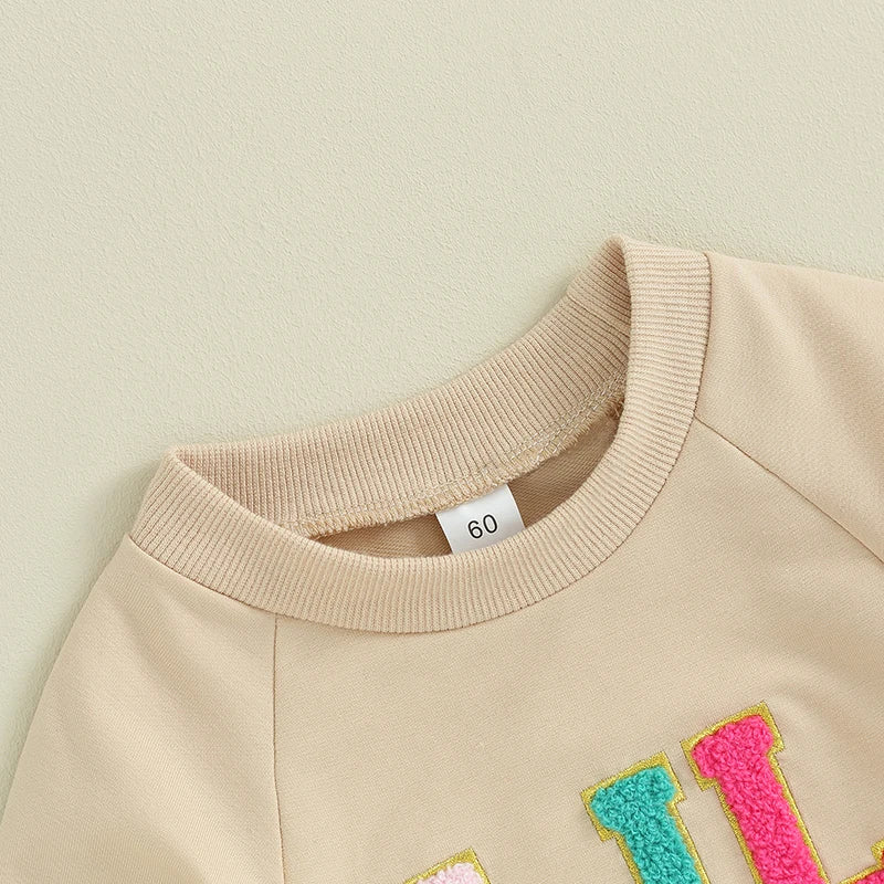 Girls Embroidered Lil Sis Romper