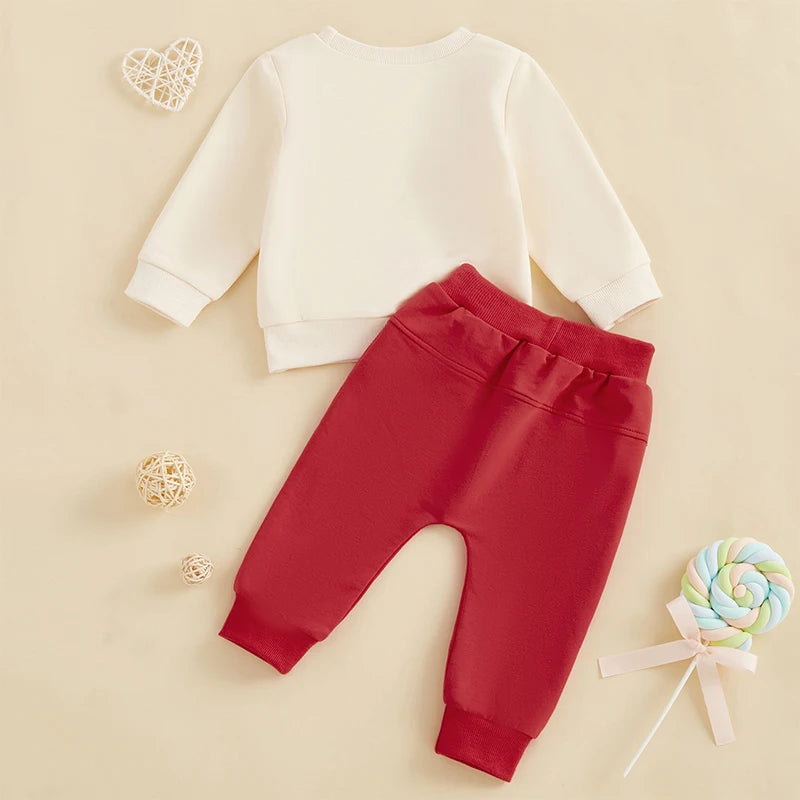 Boys "Stole Mommy's Heart" Print Sweatshirt Pant Set