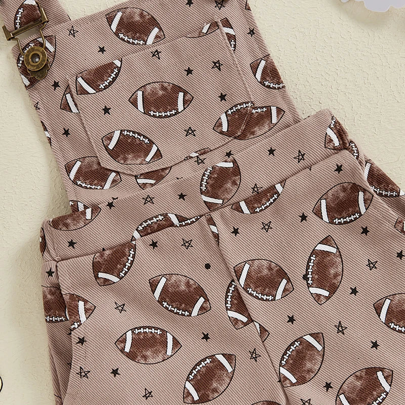 Football Suspender Overalls Romper, Unisex