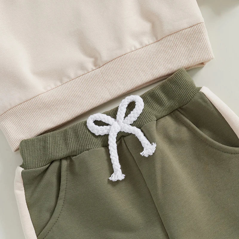 Boys Embroidered Duck/Deer/Fish Sweatshirt Pant Set